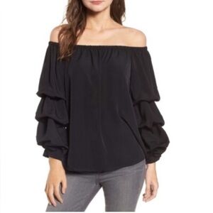 Chelsea28 Elegant White Ruffle Sleeve Blouse